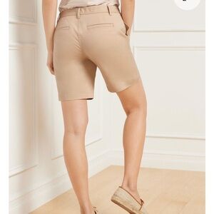 EUC Talbots Relaxed Chino Tan Khaki Shorts, Sz 14, 7 inch inseam